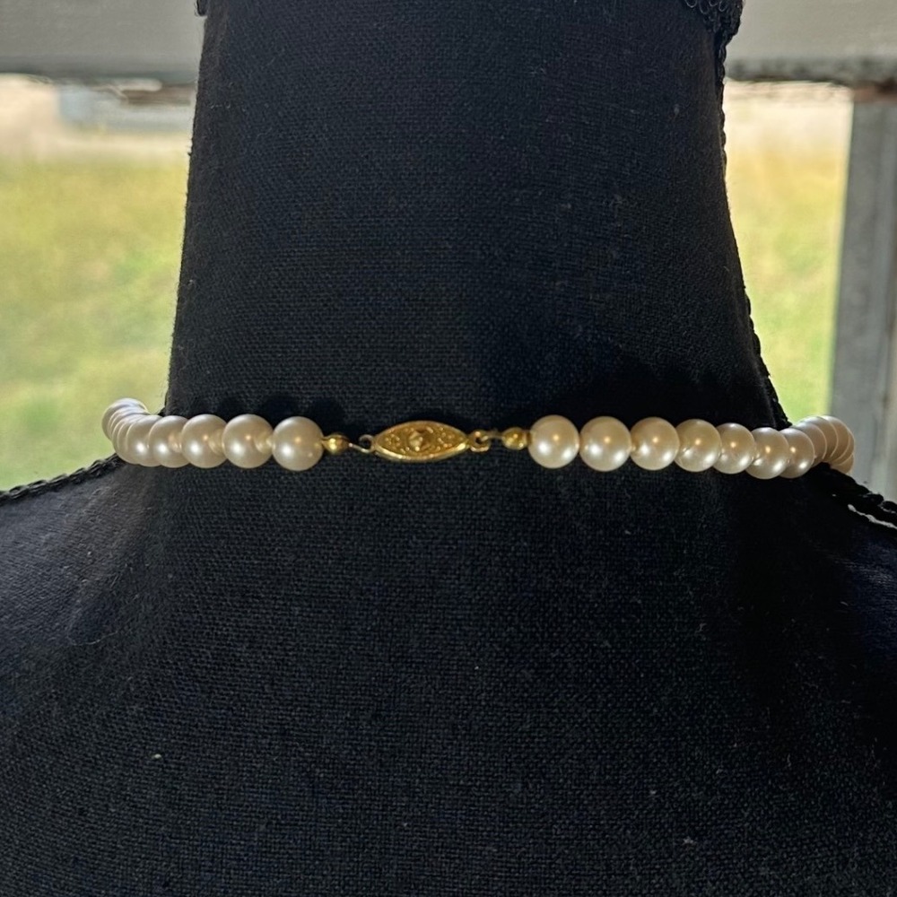 Vtg Classic Faux Pearl Necklace Elegant Beaded Strand Women's Jewelry Elegant - Picture 5 of 10